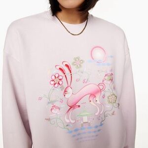 Aritzia TNA Cozy Fleece Boyfriend Crew Sweatshirt